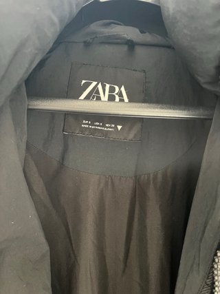 Abrigo acolchado largo Zara negro Talla S