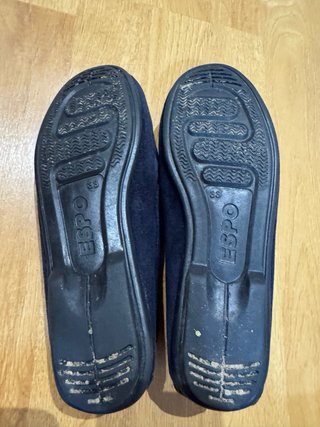 Mocasines niño piel ante azul