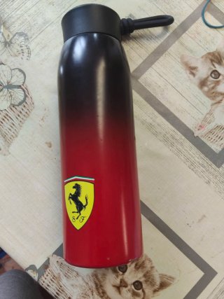 Termo Ferrari Negro Rojo Metal
