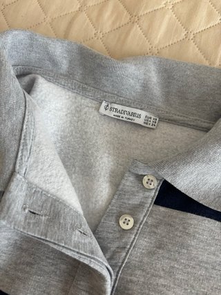 Sudadera Stradivarius Gris y Azul Talla XS