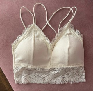 Top Sujetador de Encaje Blanco