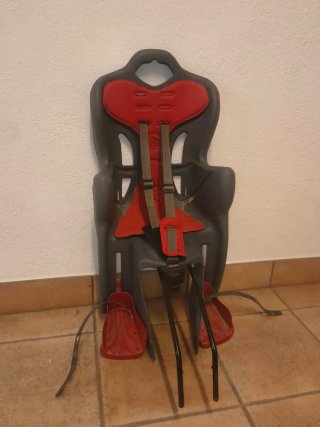 Silla bici niño roja y gris