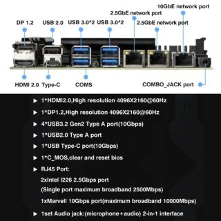 Placa Base Erying i5-14500HX HX770-NAS 10G-LAN