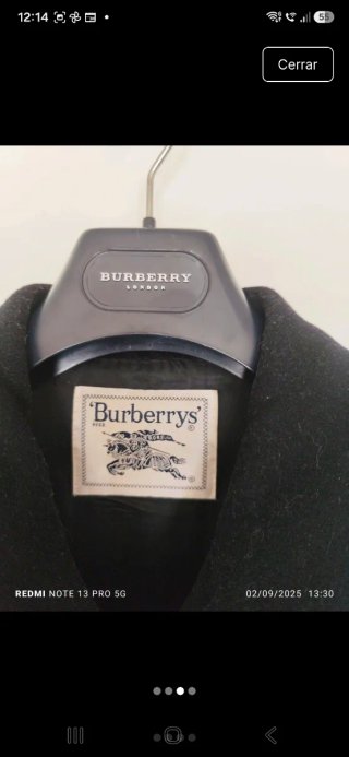 Abrigo Burberry Negro Clásico