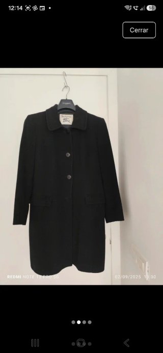 Abrigo Burberry Negro Clásico