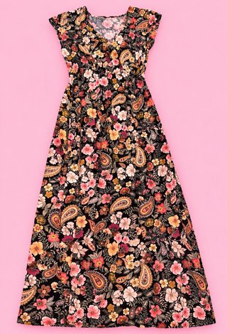 Vestido Largo Estampado Floral Talla M
