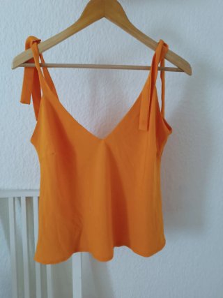 Blusa Elegante Sin Mangas Naranja