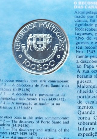 Set 100 escudos plata 0.925 Canarias Portugal 1989