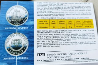 Set 100 escudos plata 0.925 Canarias Portugal 1989