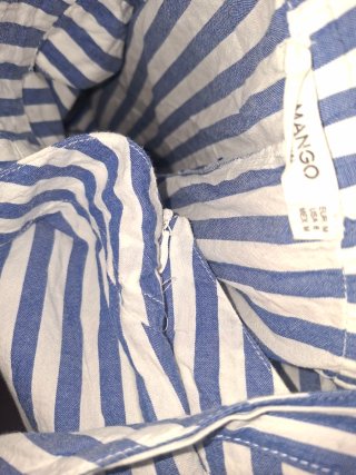 Mono Mango Rayas Azul Blanco
