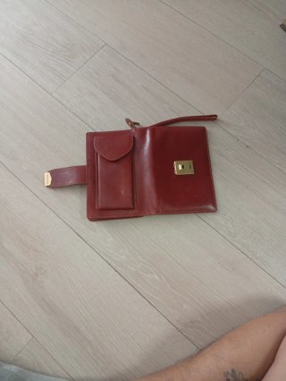 Cartera de mano Daviletto materia marrón cuero