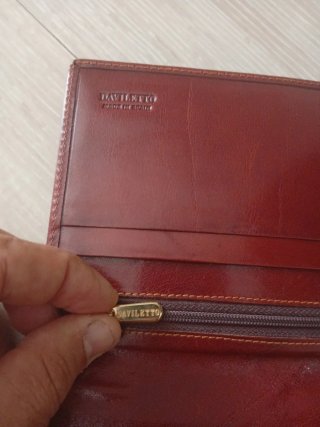 Cartera de mano Daviletto materia marrón cuero