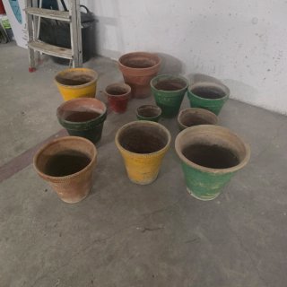 Lote de macetas antiguas de cerámica