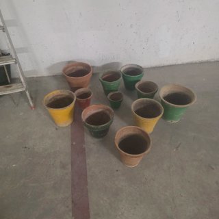 Lote de macetas antiguas de cerámica
