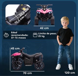 Quad Eléctrico para Niños AIYAPLAY 37 a 72 Meses