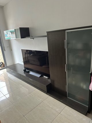 Mueble comedor cristal y madera