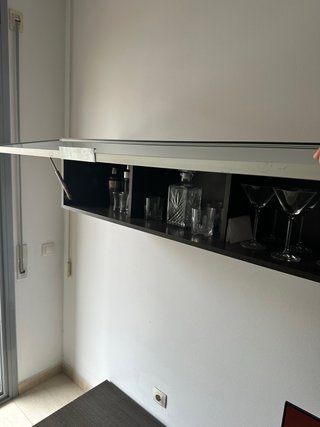 Mueble comedor cristal y madera