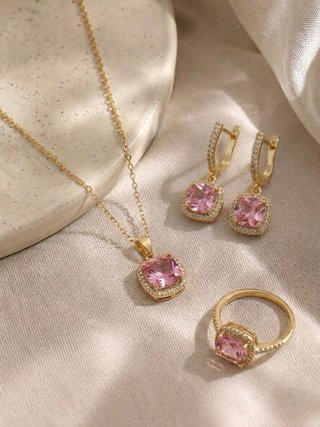Juego Joyas Oro Laminado 14K Rosa