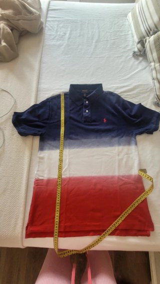 Polo niño degradado azul, blanco y rojo