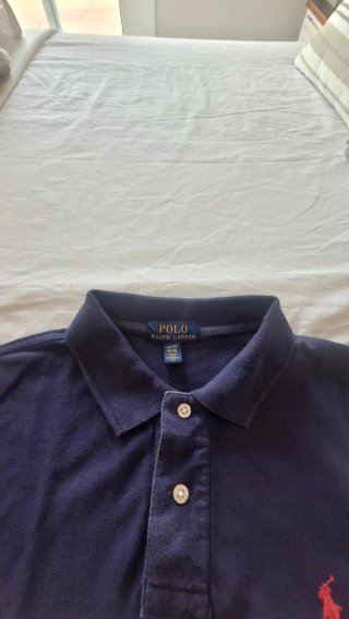 Polo niño degradado azul, blanco y rojo