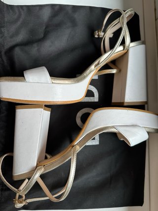 Sandalias de novia LODI blanco y dorado Talla 37
