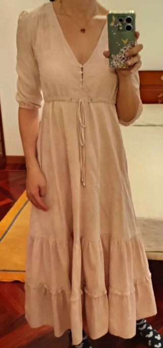 Vestido largo rosa talla XS