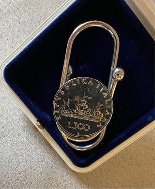 Portabanconote in argento con certificato