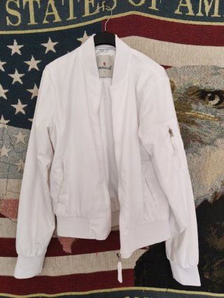 Cazadora Bomber Moncler Blanca Talla L