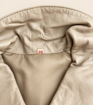 Chaqueta Vintage de Piel Napa Beige