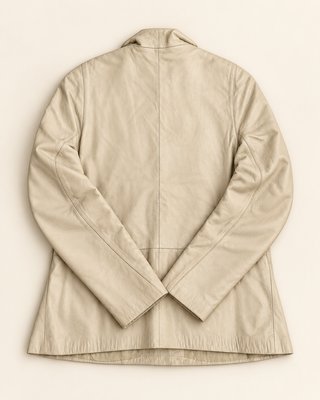 Chaqueta Vintage de Piel Napa Beige