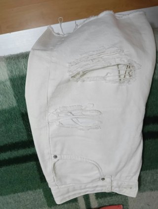 Pantalón Corto Vaquero Blanco Bershka