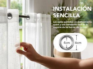Cortinas Efecto Lino fino lágrimas 280x140cm