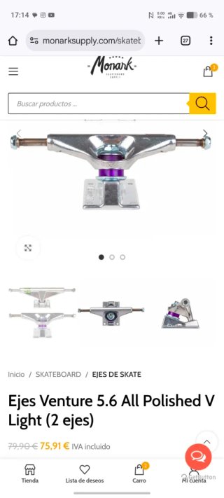 Skate completo con ejes Venture
