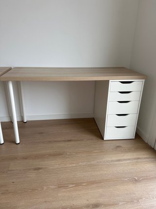 Escritorio y cajonera de madera Ikea