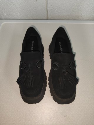 Zapato tipo Mocasin con Plataforma Negros