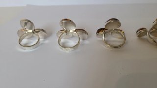 Anillos Ámbar y Plata Ajustables