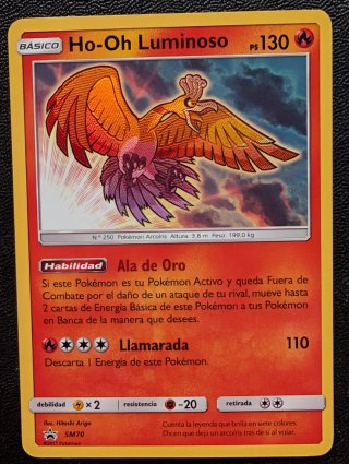Carta Pokémon Ho-Oh Luminoso SM70