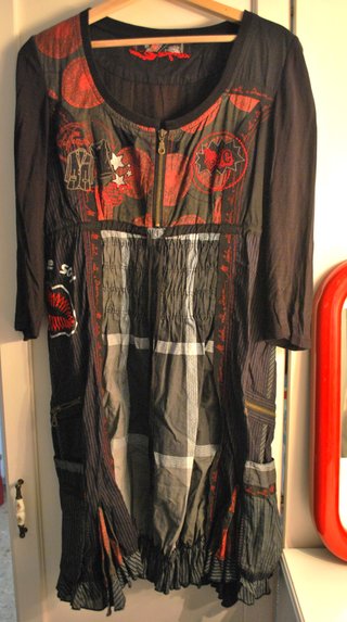 Vestito lungo nero e rosso