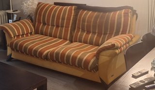 Sofá sillón tela rayas multicolor