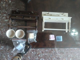 Set di 2 lavandini per casa delle bambole