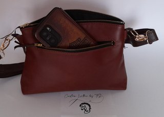 Bolso de Cuero Artesanal Marrón rojizo