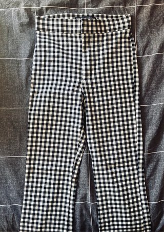 Pantalón vichy Zara tiro alto T. XS