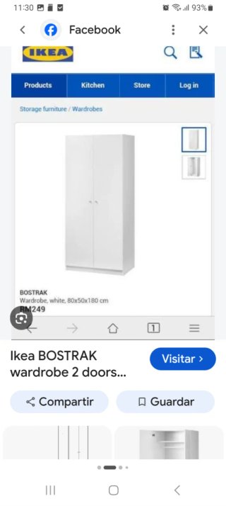 Armario Ikea Bostrak Blanco 80x50x180cm