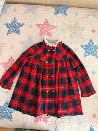 Gabardina cuadros niña talla 5 años