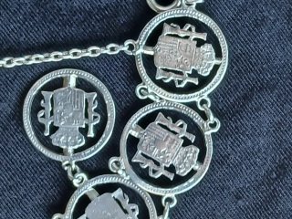 Bracciale Alfonsina in Argento con 9 Monete