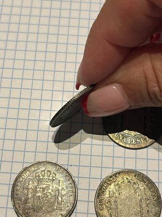 Lote 4 Monedas Plata 1 Pta Alfonso XIII y XII