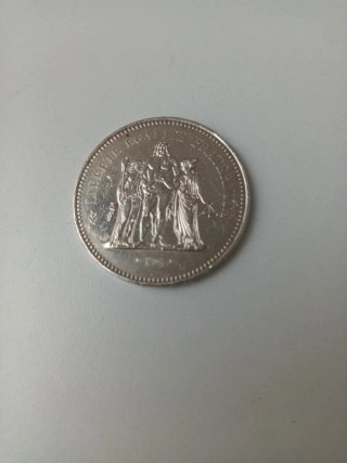 Moneda Plata 50 Francos 1977