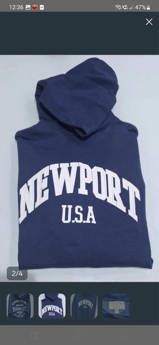 Sudadera Pull and Bear Newport City Azul Talla XS