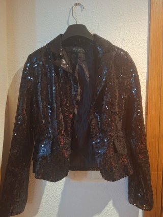 Chaqueta fiesta lentejuelas negra Zeta Moda