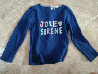 Camiseta niña azul Jolie Sirène